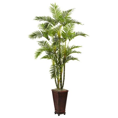 NEARLY NATURAL 6.5 and rsquo; Areca with Decorative Planter 5923